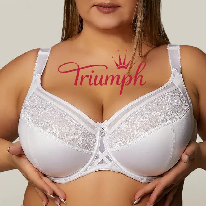 Triumph - (4 szt.) Biustonosz koronkowy dla dużych rozmiarów bez wkładek